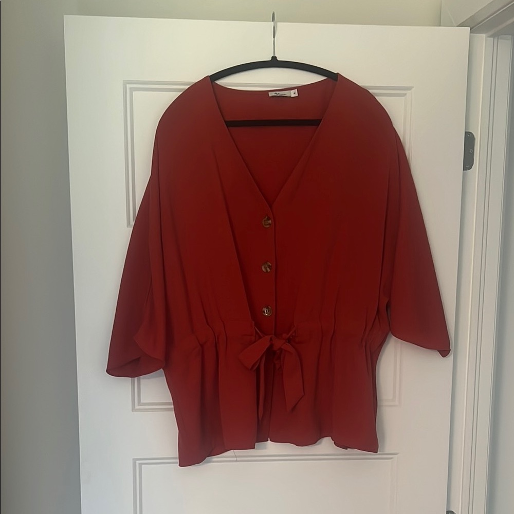 Reitmans Deep orange V-Neck Blouse